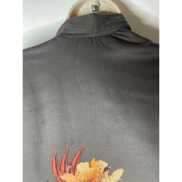 Free People Floral Open Cardigan - Gray and Orange - Picture 5 of 11